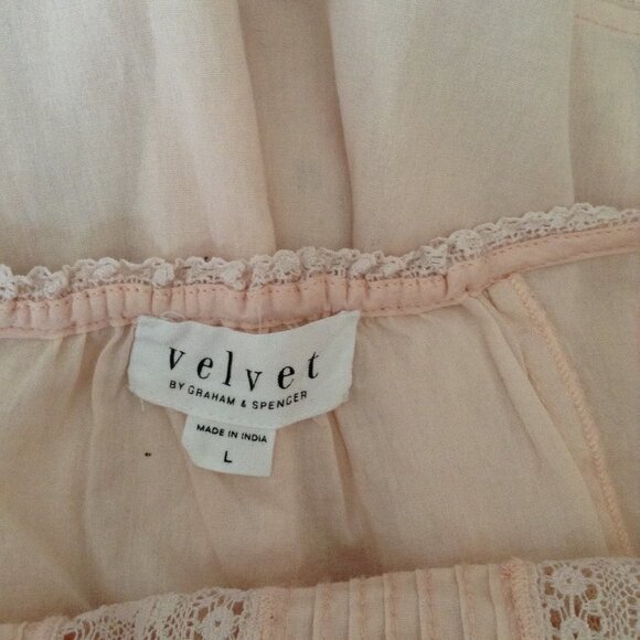 Velvet by Graham & Spencer Pink Camisole Tank Top Baby Doll Size L Sleepwear - Picture 7 of 8